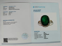 4.62 Ct Oval Mixed Cut Natural Emerald 14K Gold Ring