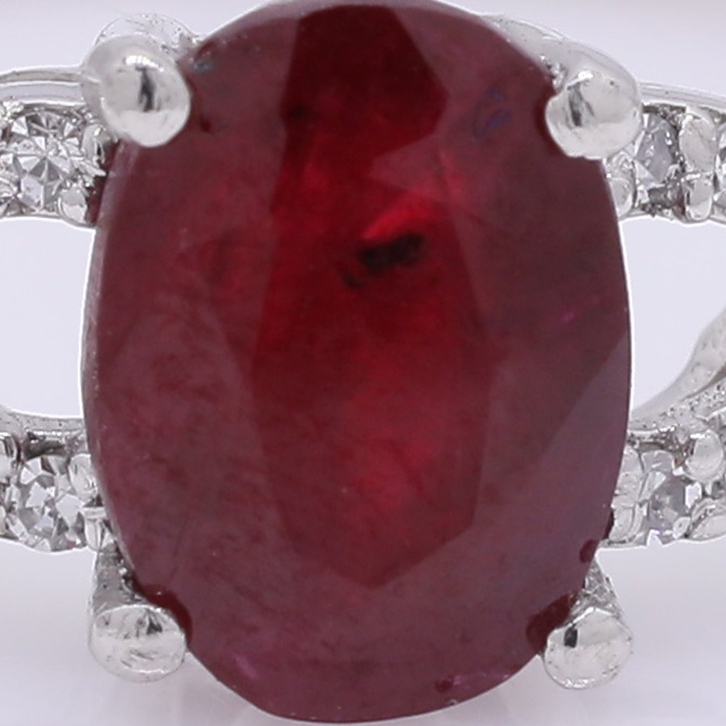 1.37 Ct Oval Mixed Cut Natural Ruby 950 Platinum Ring