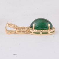3.75 Ct Oval Emerald 9K Gold Pendant