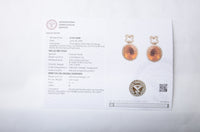 3.72 Ct Oval Mixed Cut Natural Fire Opal 14K Gold Earrings