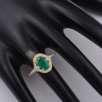 1.50 Ct Oval Emerald 9K Gold Ring