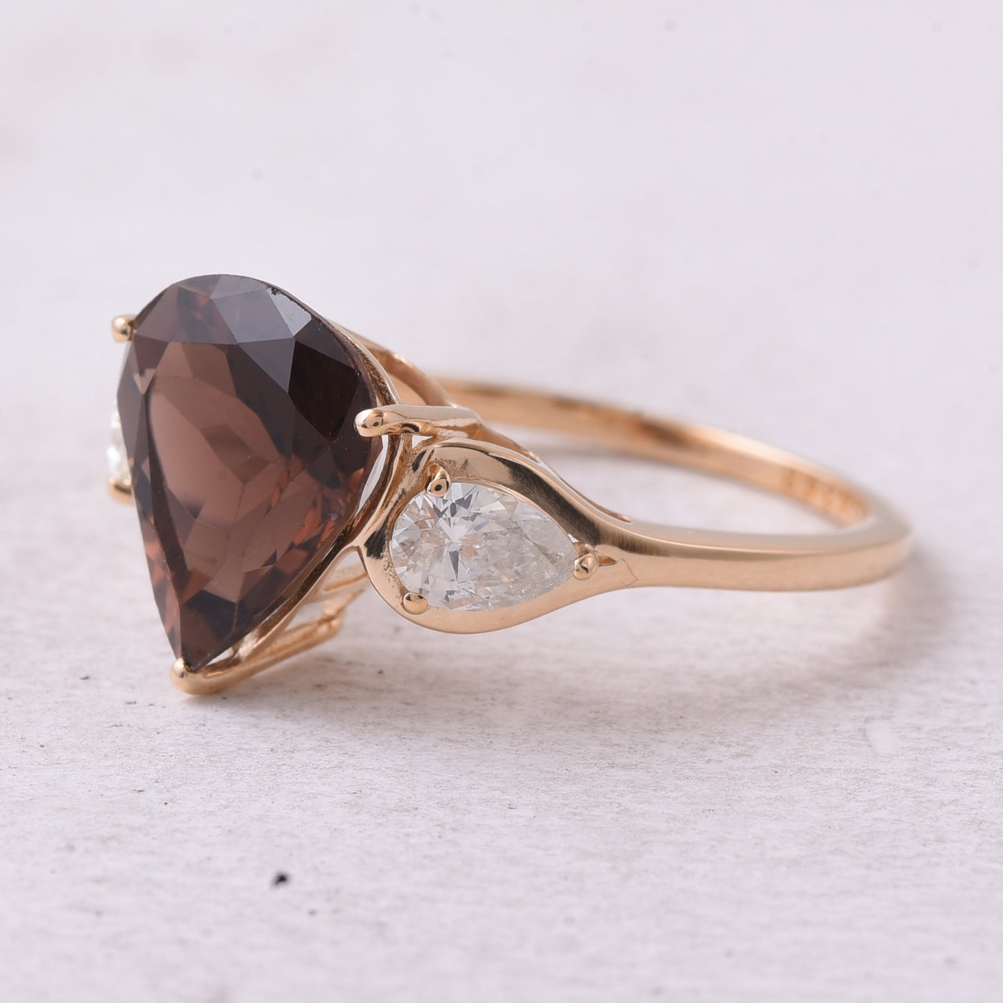3.88 Ct Pear Natural Tourmaline 14K Gold Ring