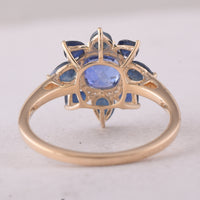 2.83 Ct Cushion Sapphire 9K Gold Ring