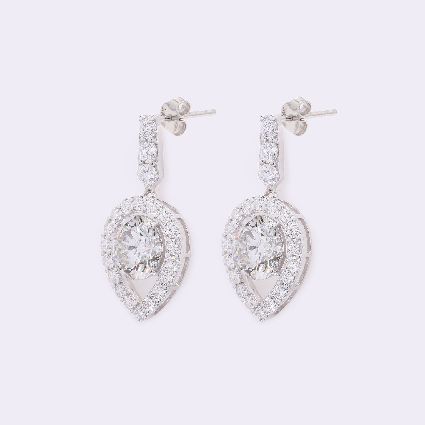 4.43 Carats Lab Grown Diamond 14K Gold Earrings