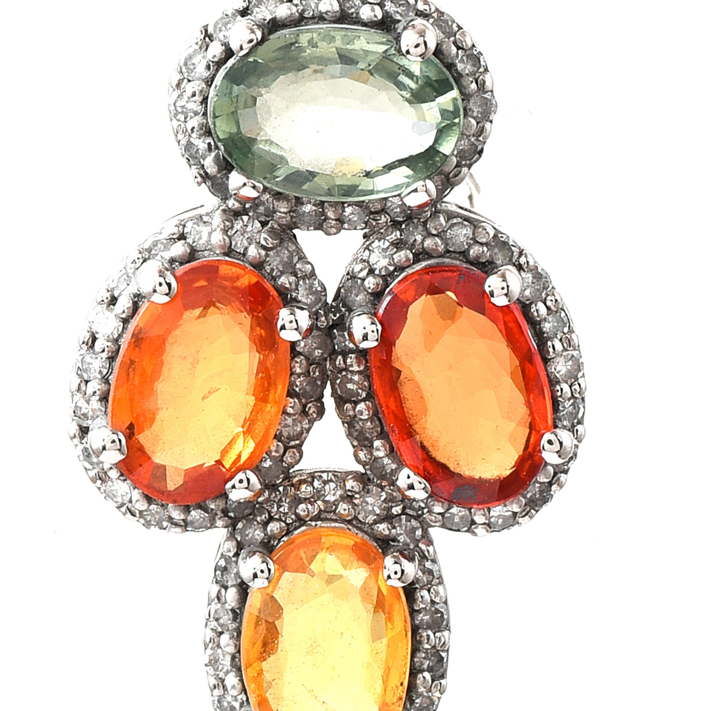 2.67 Ct Oval Multi Sapphire 950 Platinum Pendant