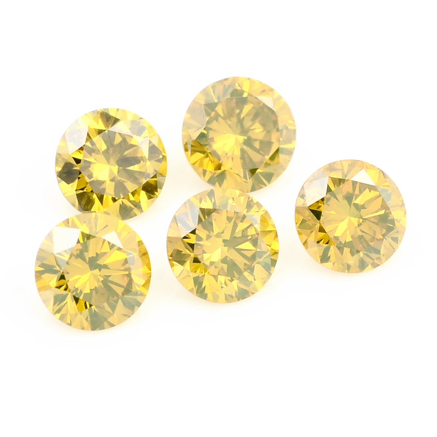 0.75 Yellow Diamond Round Loose Gemstone