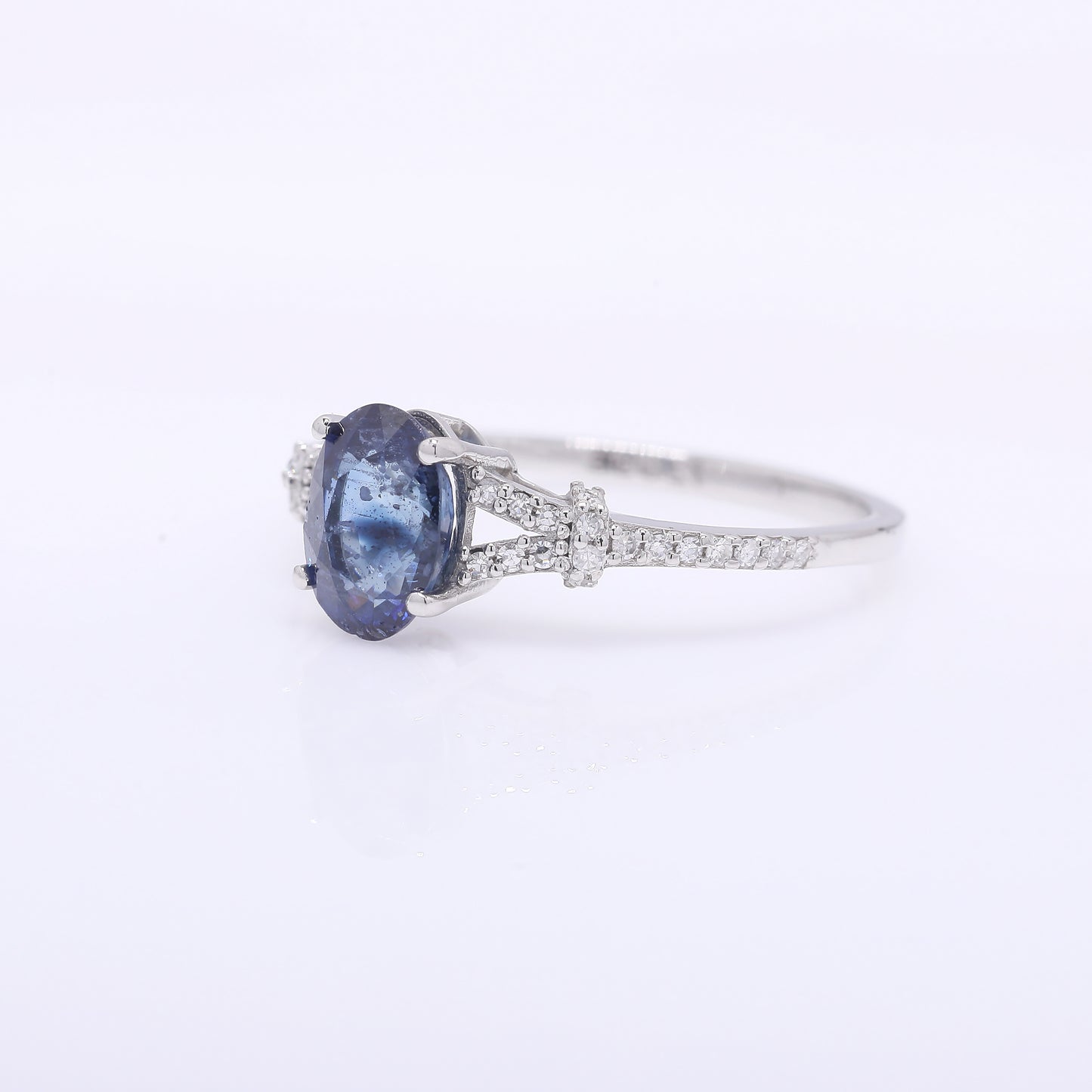 1.67 Ct Oval Mixed Cut Natural Sapphire 950 Platinum Ring