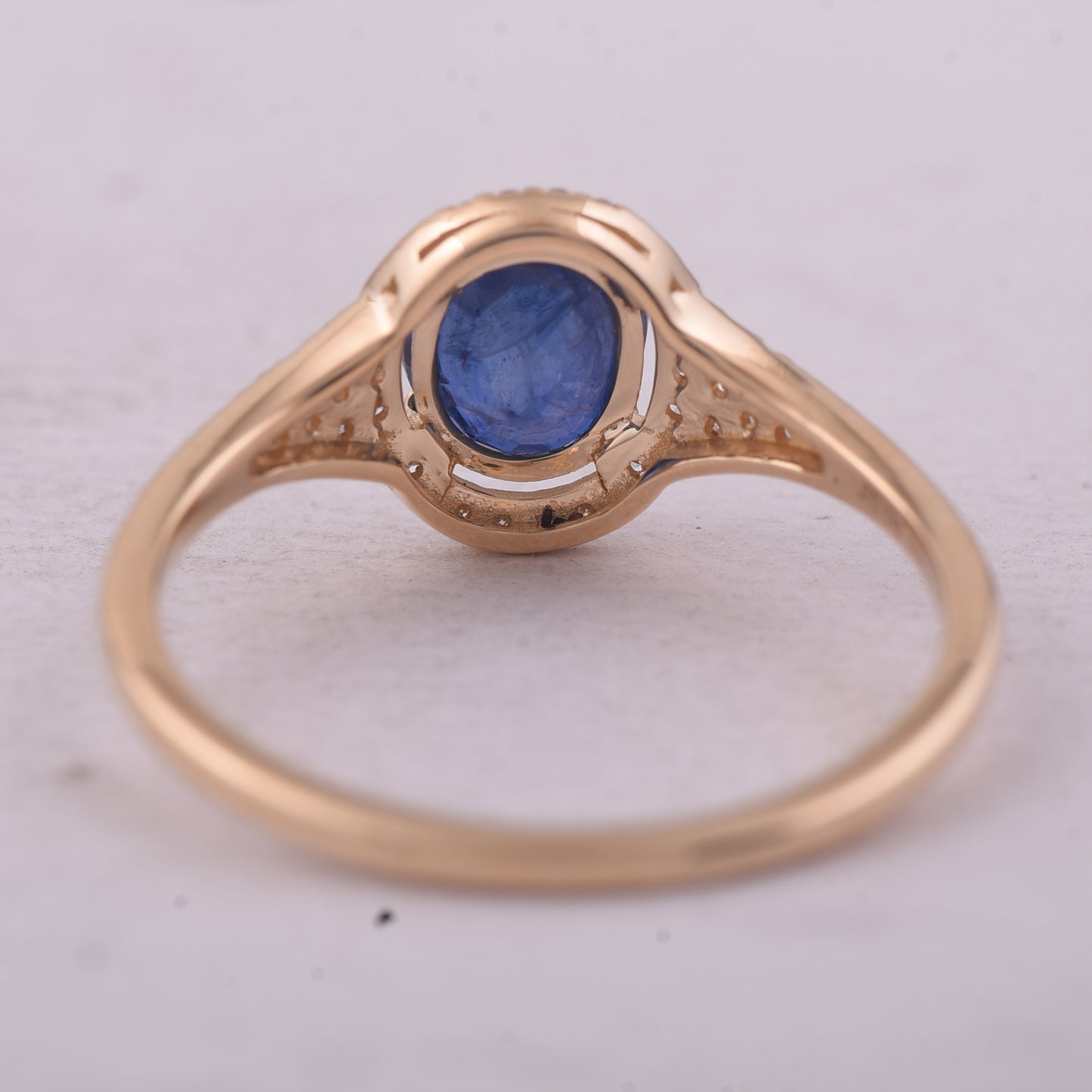 1.32 Ct Oval Mixed Cut Natural Sapphire 14K Gold Ring