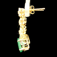 3.03 Ct Oval Emerald 14K Gold Earrings