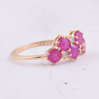 1.77 Ct Round Natural Ruby 14K Gold Ring