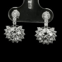 3.90 Carats Lab Grown Diamond 14K Gold Earrings