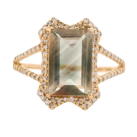 2.27 Ct Baguette Oregon Sunstone 14K Gold Ring