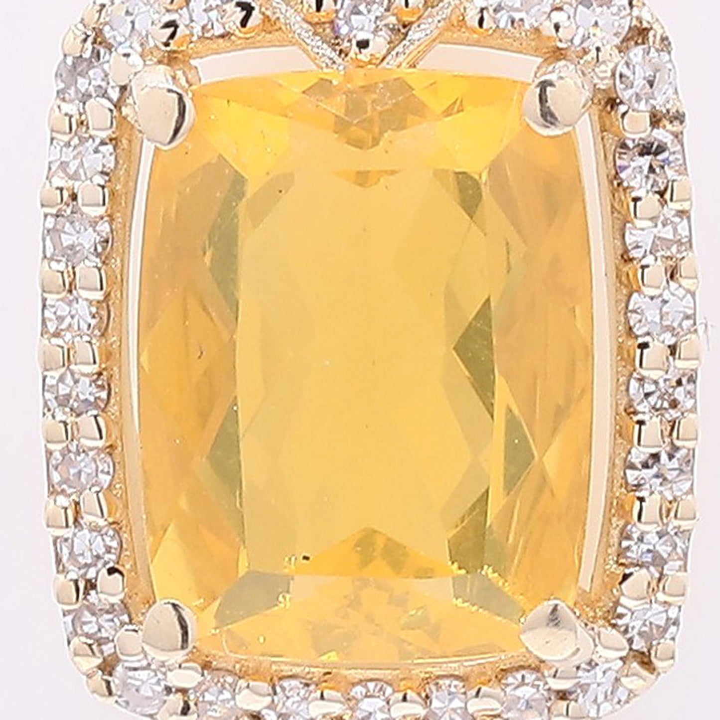 1.13 Ct Cushion Mixed Cut Natural Fire Opal 14K Gold Pendant