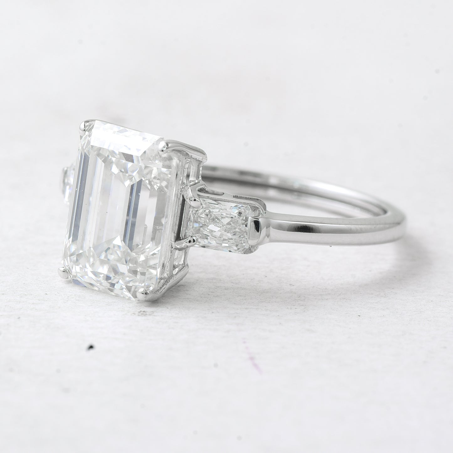 3.93 Ct Octagon Lab Grown Diamond 14K Gold Ring