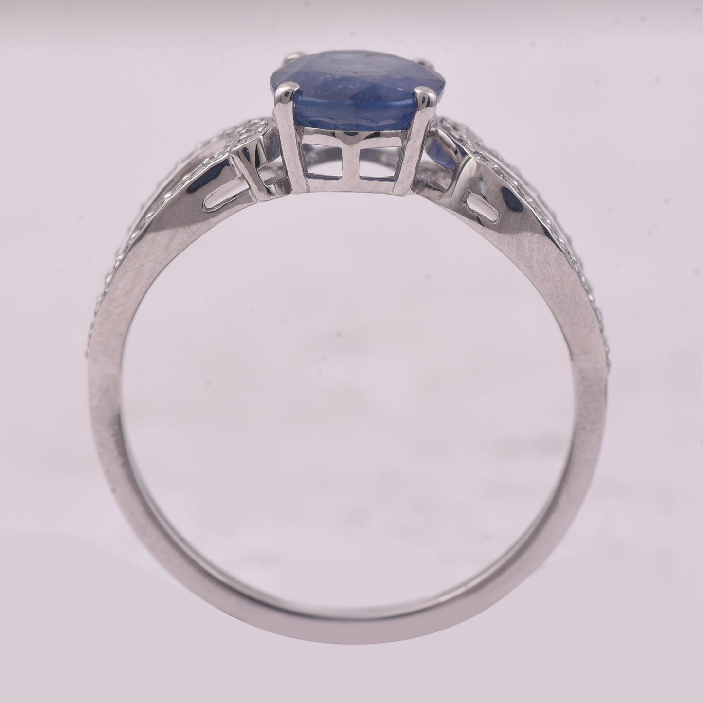 2.00 Ct Oval Mixed Cut Natural Sapphire 950 Platinum Ring