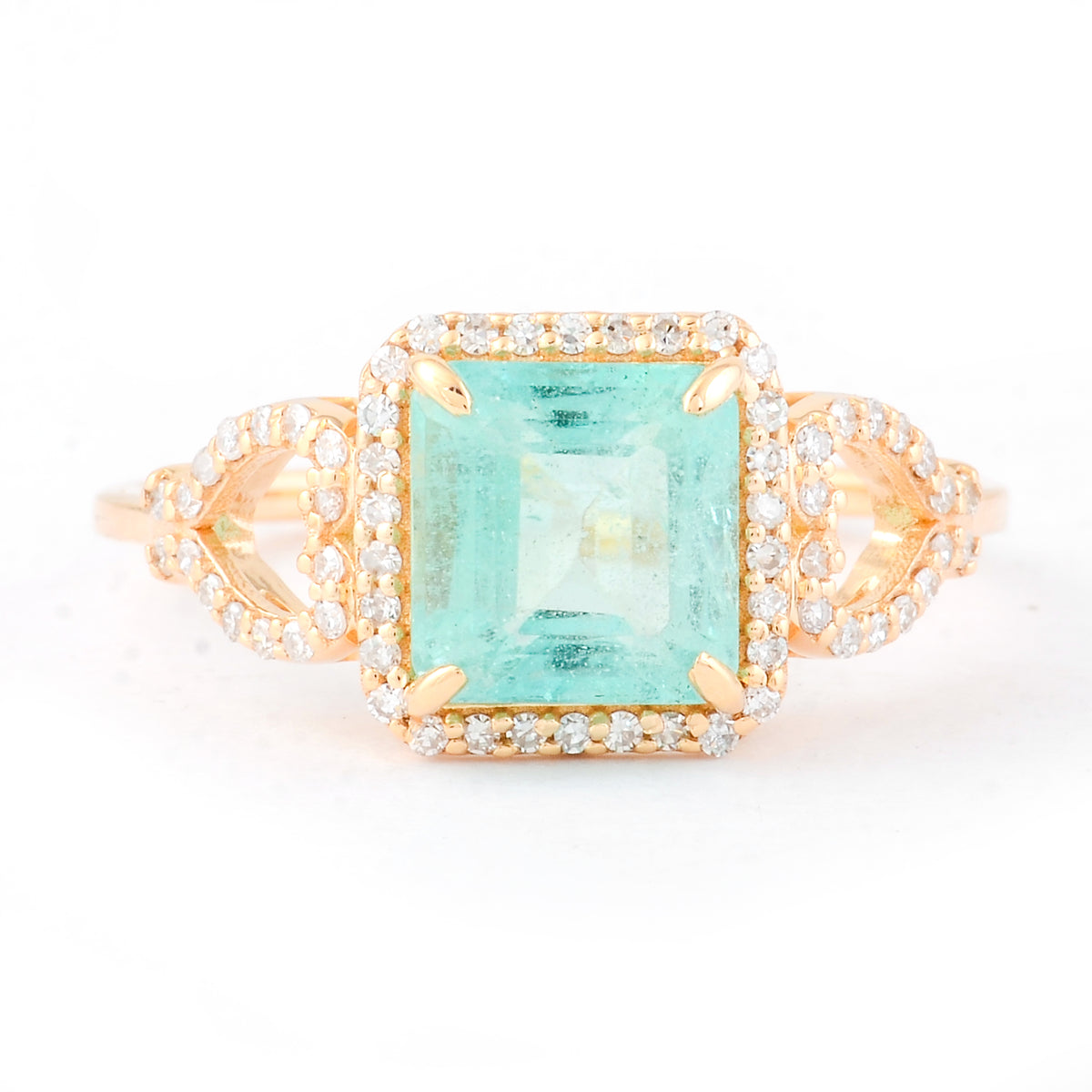 1.94 Ct Octagon Step Cut Natural Emerald 14K Gold Ring