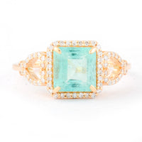 1.94 Ct Octagon Step Cut Natural Emerald 14K Gold Ring