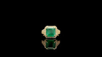 2.42 Ct Octagon Natural Emerald 14K Gold Ring