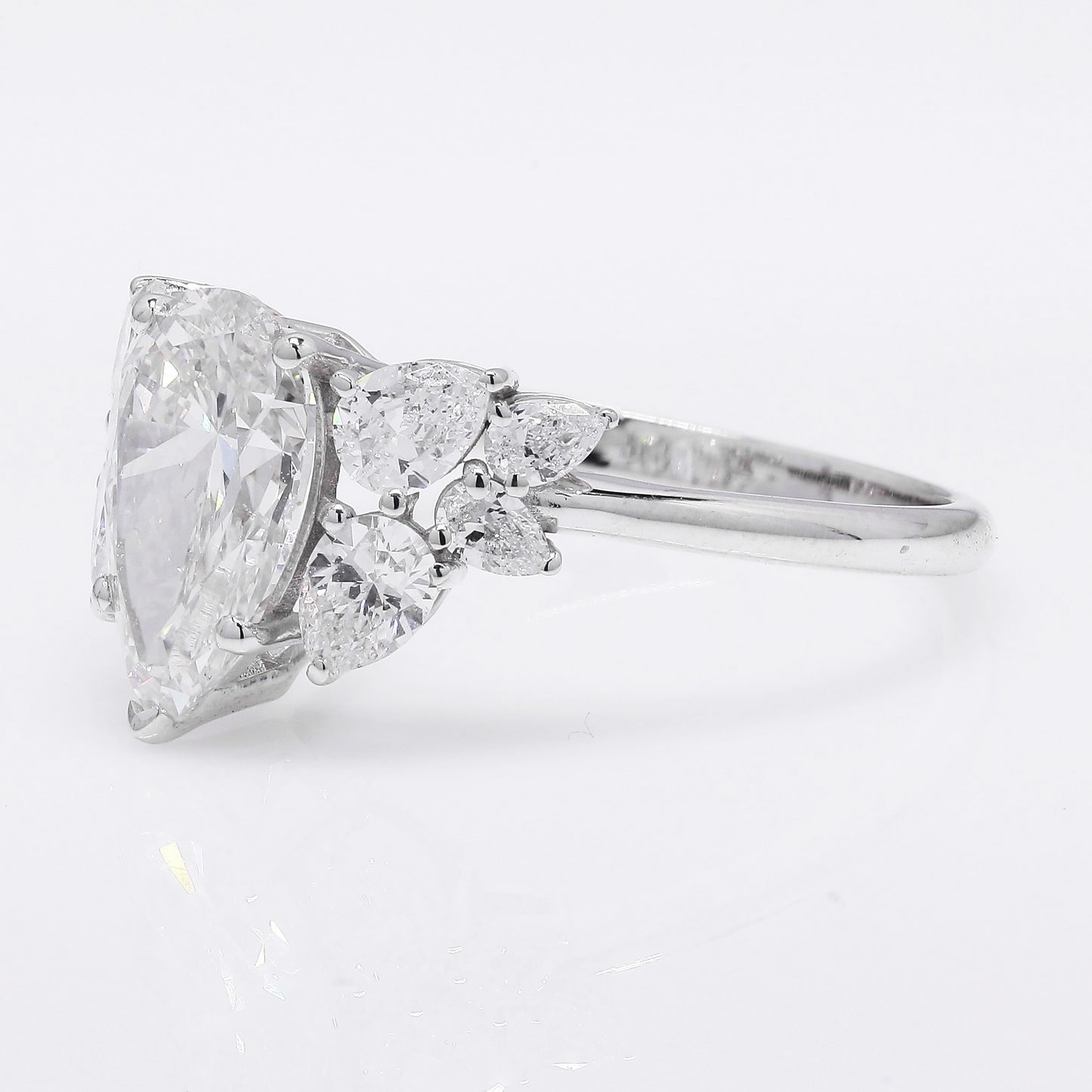 2.66 Ct Pear Brilliant Lab Grown Diamond 14K Gold Ring