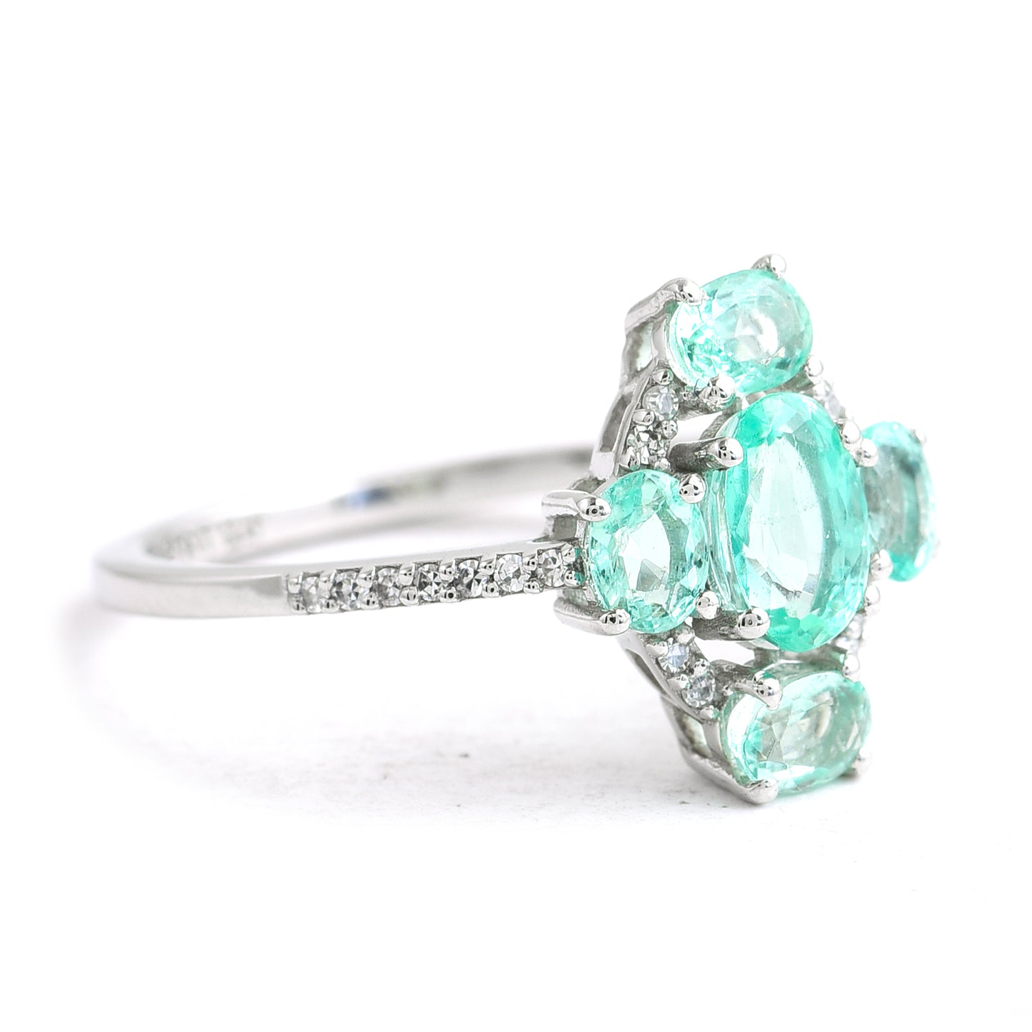2.95 Ct Oval Mixed Cut Natural Emerald 950 Platinum Ring