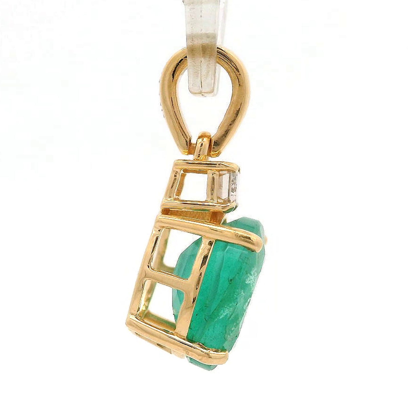 2.29 Ct Oval Emerald 14K Gold Pendant