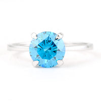 2.00 Carats Blue Lab Grown Diamond 14K Gold Ring