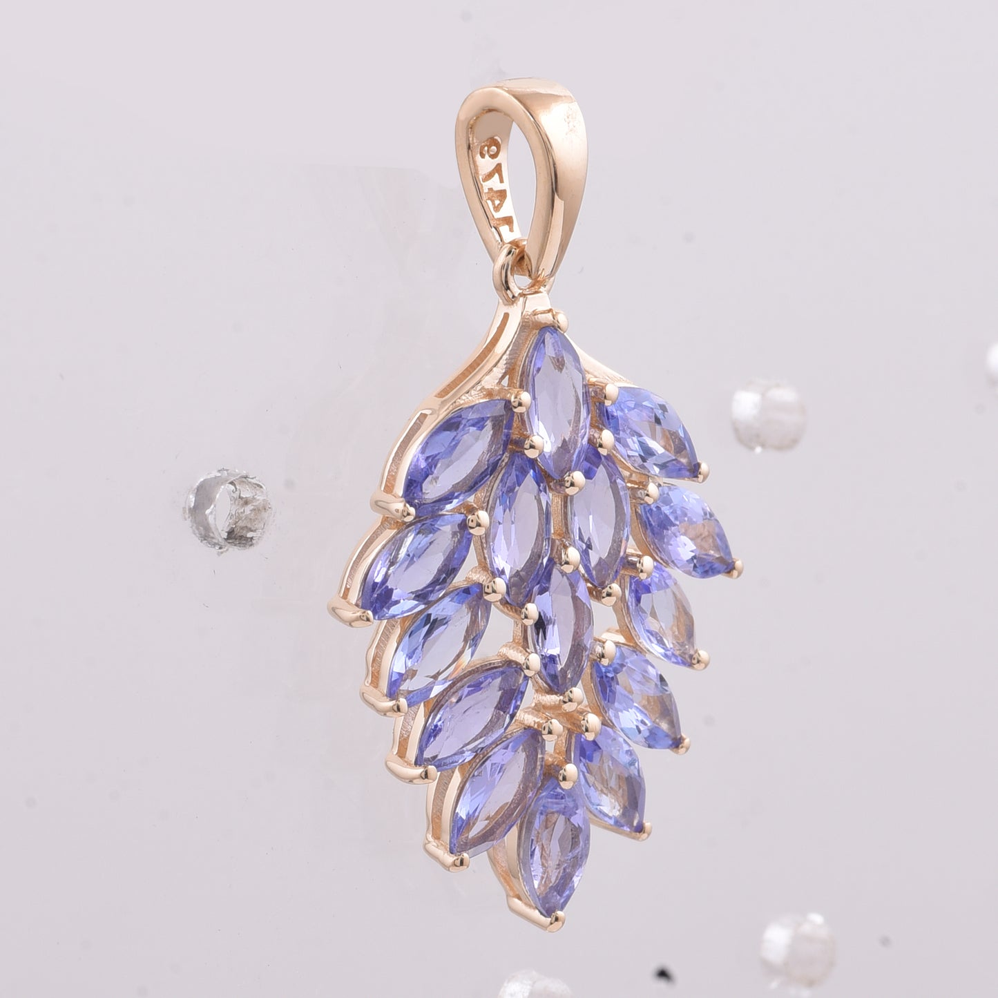 1.85 Ct Marquise Natural Tanzanite 14K Gold Pendant