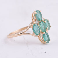 1.12 Ct Oval Natural Emerald 14K Gold Ring
