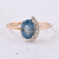 1.47 Ct Oval Natural Aquamarine 14K Gold Ring
