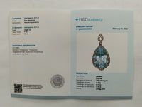 4.88 Ct Pear Mixed Cut Natural Aquamarine 14K Gold Pendant