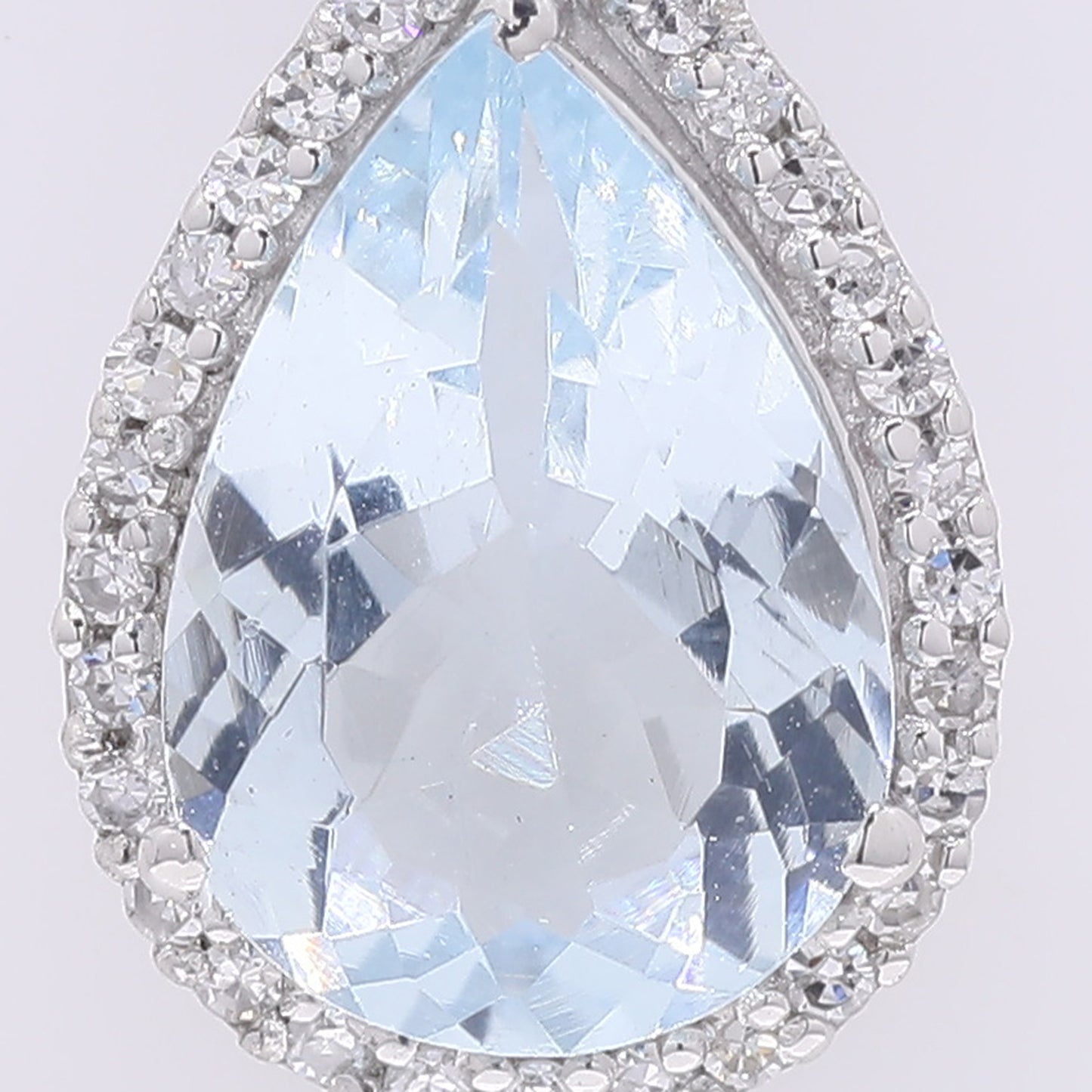 1.40 Ct Pear Mixed Cut Natural Aquamarine 950 Platinum Pendant
