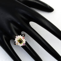 1.92 Ct Octagon Multi Tourmaline 14K Gold Ring