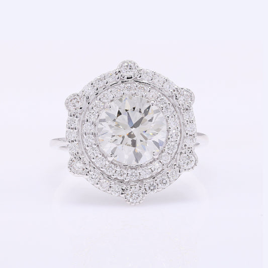2.73 Carats Lab Grown Diamond 14K Gold Ring