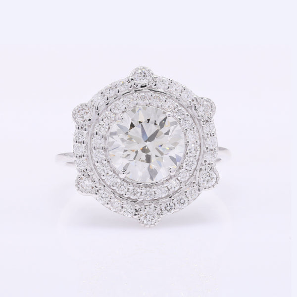 2.73 Carats Lab Grown Diamond 14K Gold Ring