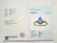 1.75 Ct Pear Natural Aquamarine 14K Gold Ring