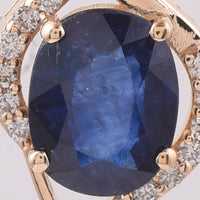 1.60 Ct Oval Natural Sapphire 14K Gold Pendant