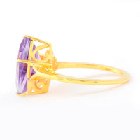 3.35 Ct Kite Amethyst 925 Sterling Silver Ring