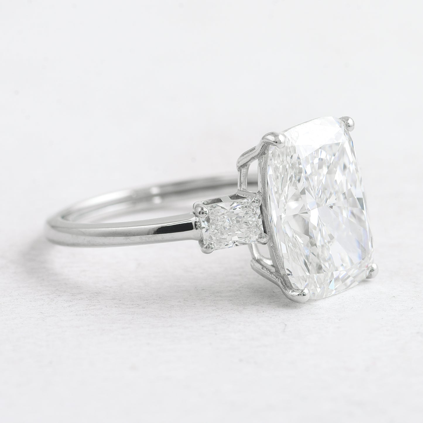 5.35 Ct Cushion Lab Grown Diamond 950 Platinum Ring
