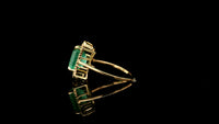 3.37 Ct Octagon Natural Emerald 14K Gold Ring