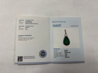 3.95 Ct Pear Mixed Cut Natural Emerald 14K Gold Pendant