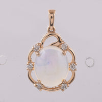 2.50 Ct Oval Cabochon Cut Natural Opal 14K Gold Pendant