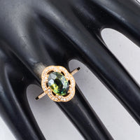 2.76 Ct Oval Mixed Cut Natural Bi Coloured Sapphire 14K Gold Ring