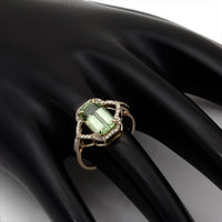 2.78 Ct Octagon Natural Eridot 14K Gold Ring