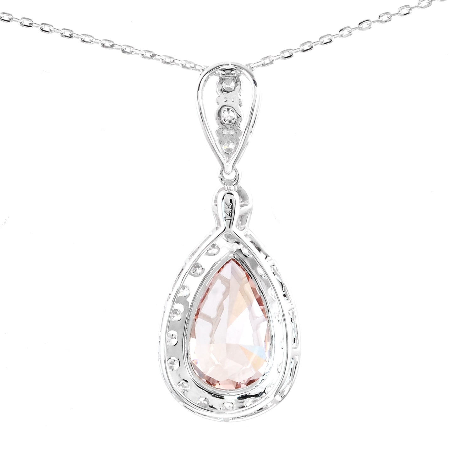 3.63 Carats Pink Lab Grown Diamond 14K Gold Pendant