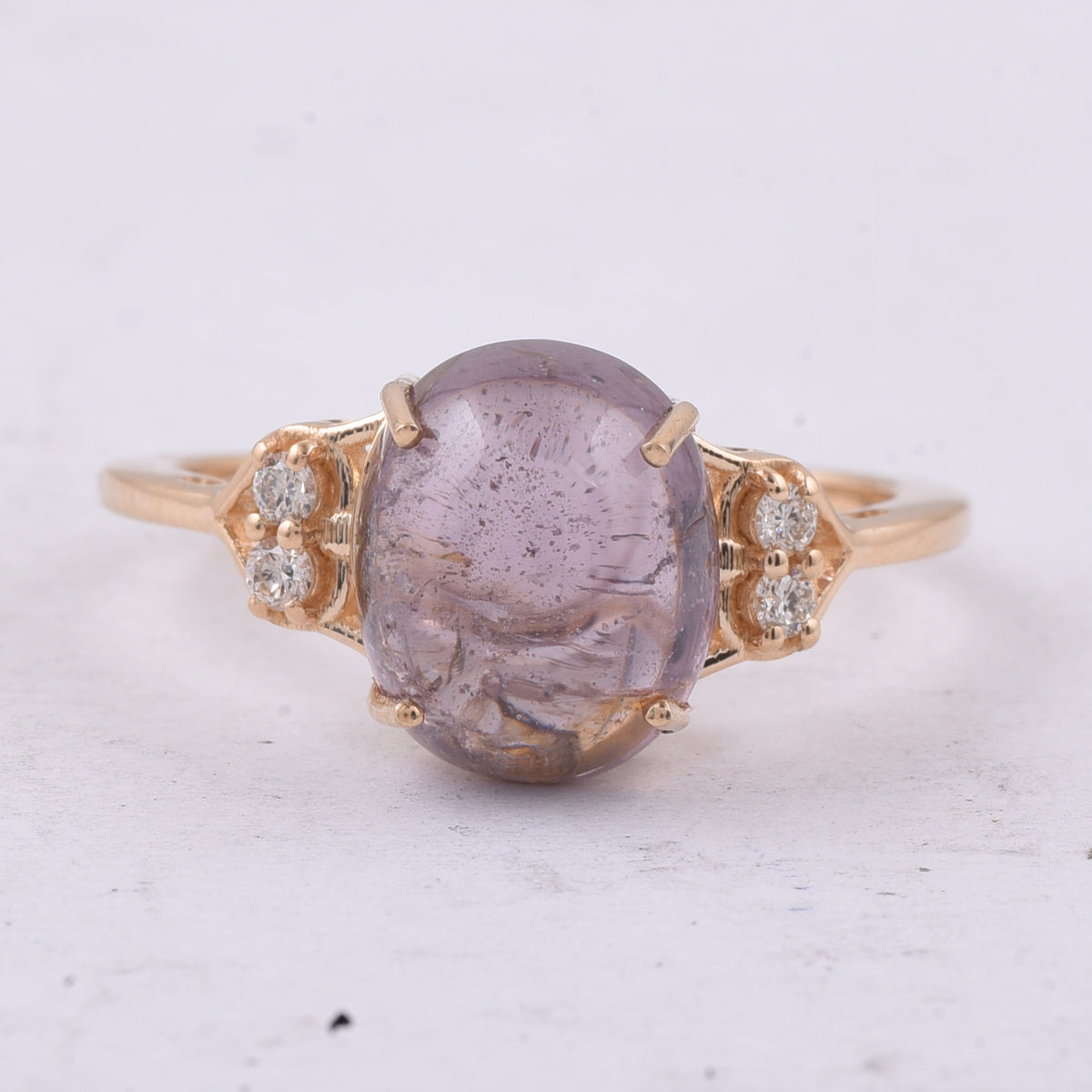 5.48 Ct Oval Cabochon Cut Natural Spinel 14K Gold Ring