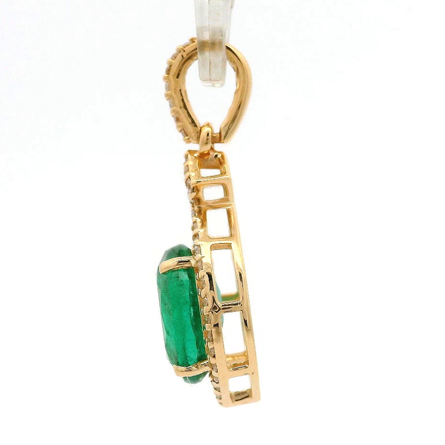1.82 Ct Oval Emerald 14K Gold Pendant