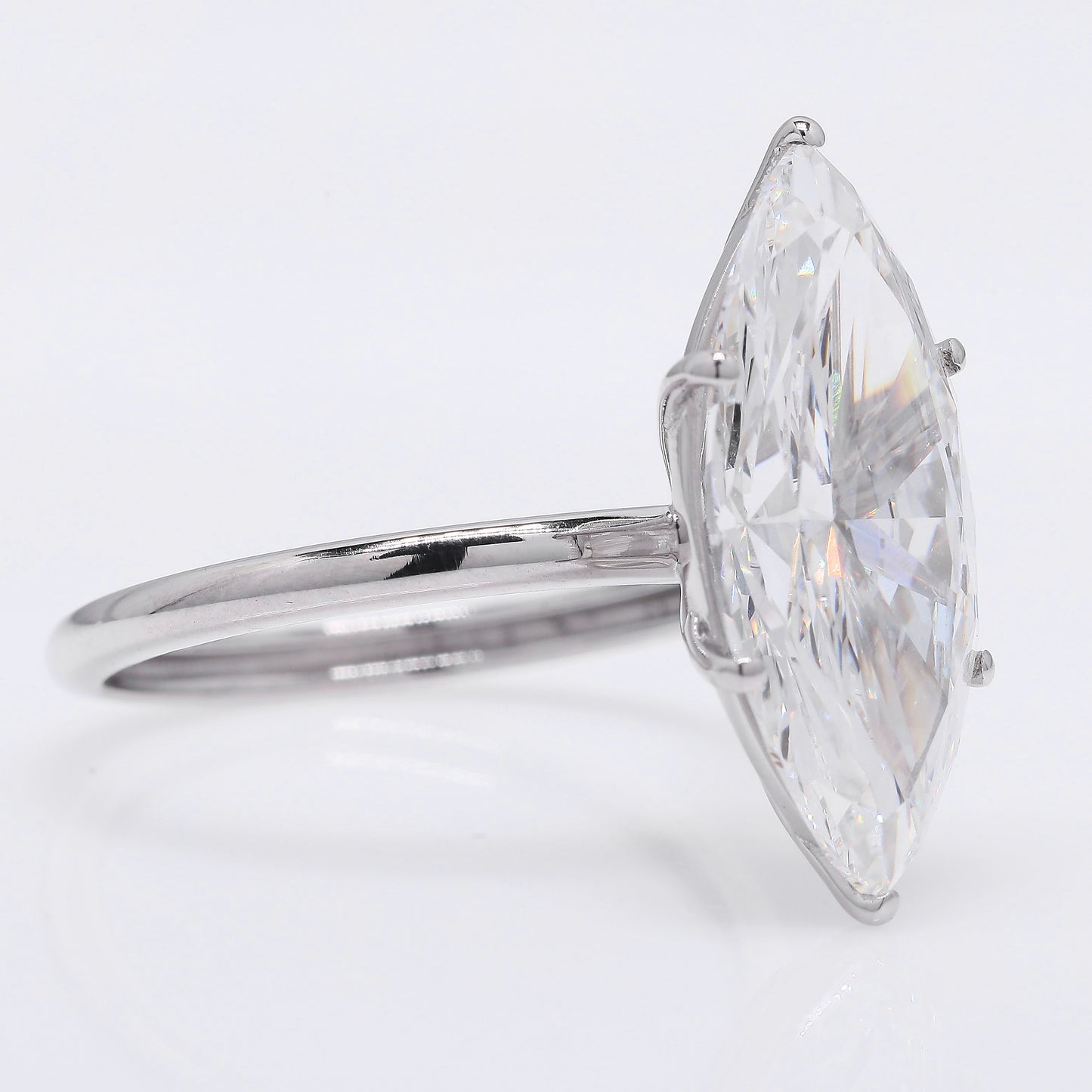 6.14 Ct Marquise Brilliant Lab Grown Diamond 950 Platinum Ring