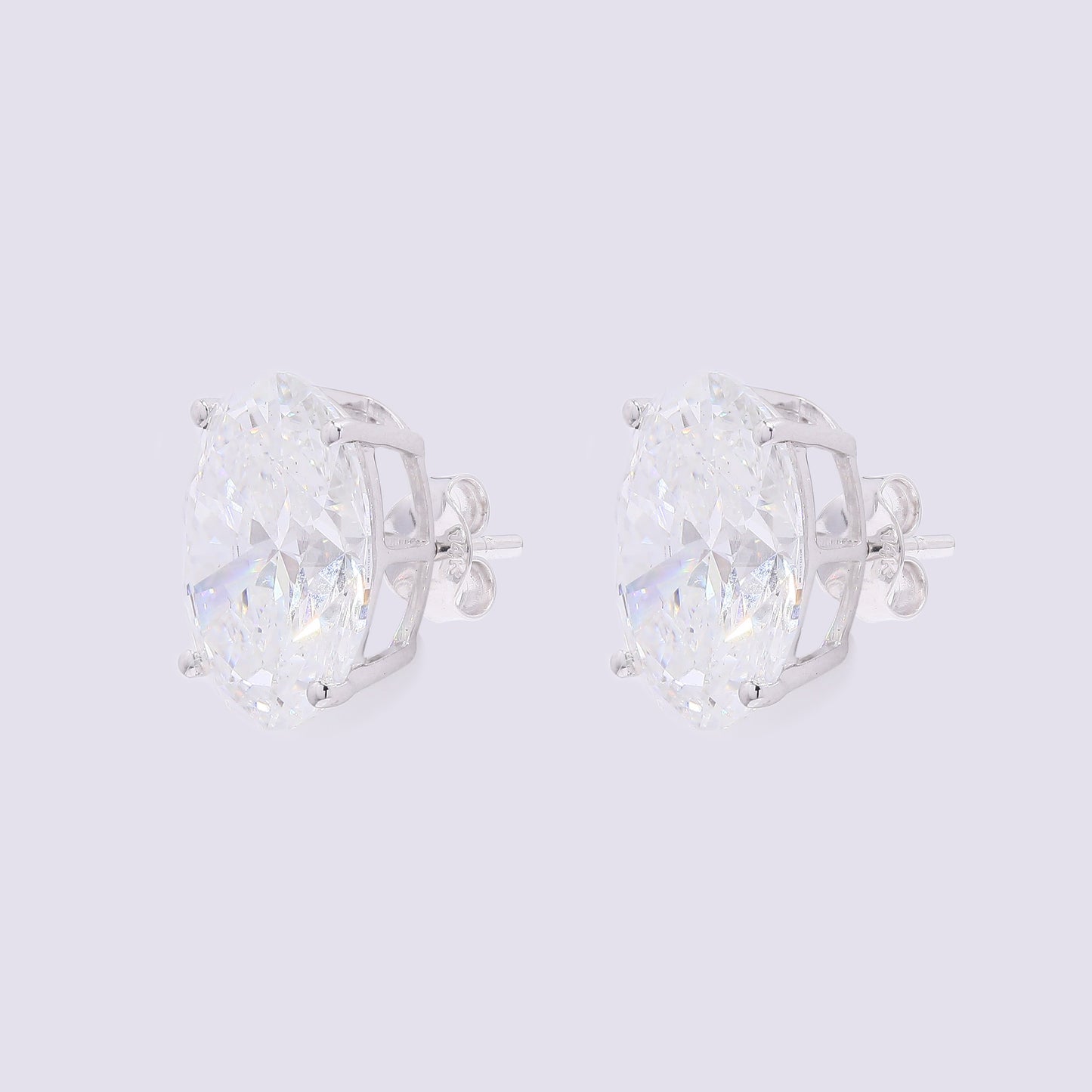 6.91 Carats Lab Grown Diamond 14K Gold Earrings