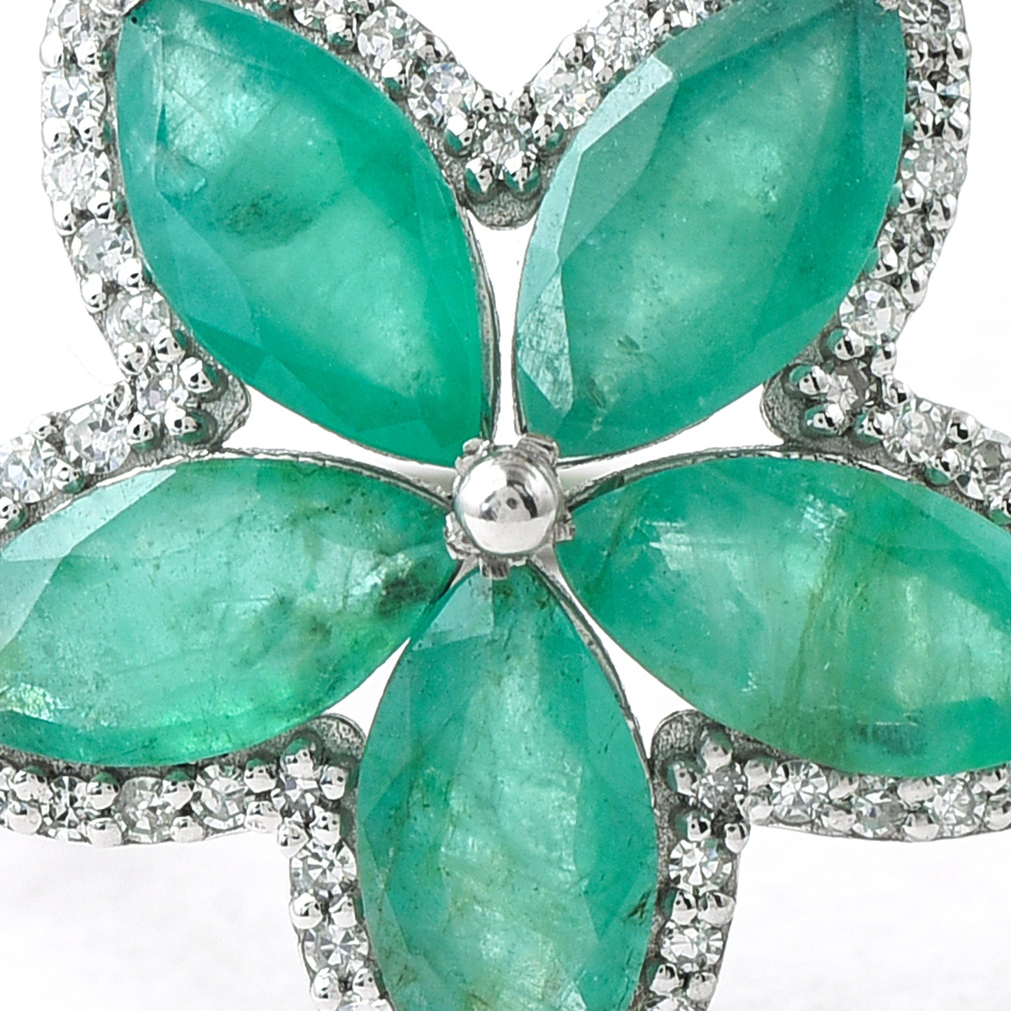 4.24 Ct Marquise Mixed Cut Natural Emerald 950 Platinum Ring