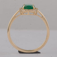 1.22 Ct Oval Emerald 9K Gold Ring